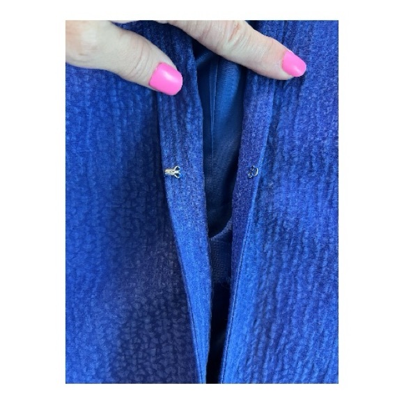 👚 NWOT JONES NEW YORK COLLECTION STUNNING Cobalt Blue Linen Silk Blazer | Sz 12 - Picture 7 of 11